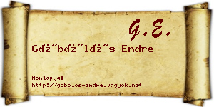 Göbölös Endre névjegykártya